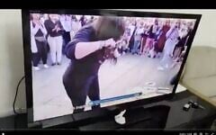 Screen capture from video of an interruption by hackers to Iran's state television network broadcast showing past protest by women against the regime, June 18, 2025. (X: Used in accordance with Clause 27a of the Copyright Law)